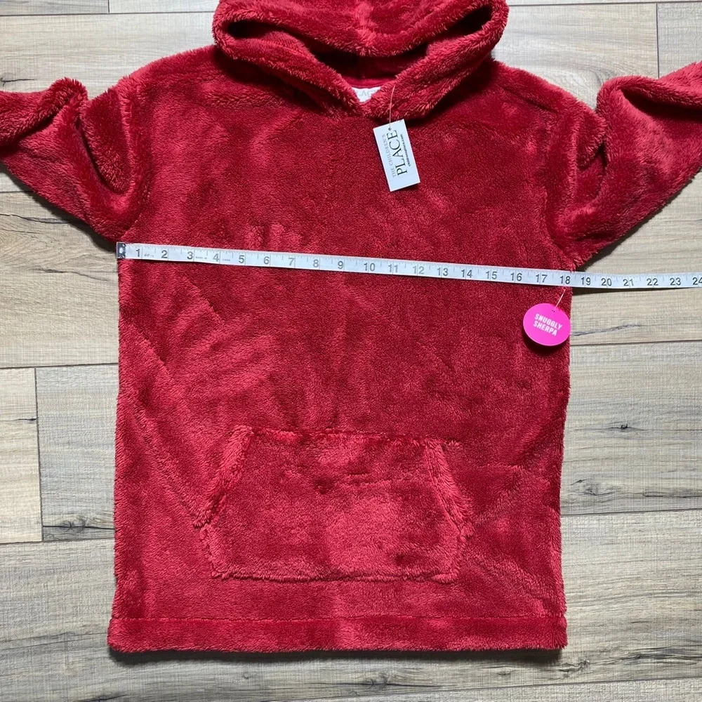 The Children Place Girls Long Sleeve Sherpa Hoodie Size Large 10-12 Classic‎ Red